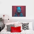 thumbnail image 4 of Lsque Neon Cyberpunk Blue Bear Print Wall Art – Decorative Picture for Living Room, Bedroom, and Office (Horizontal), 4 of 6