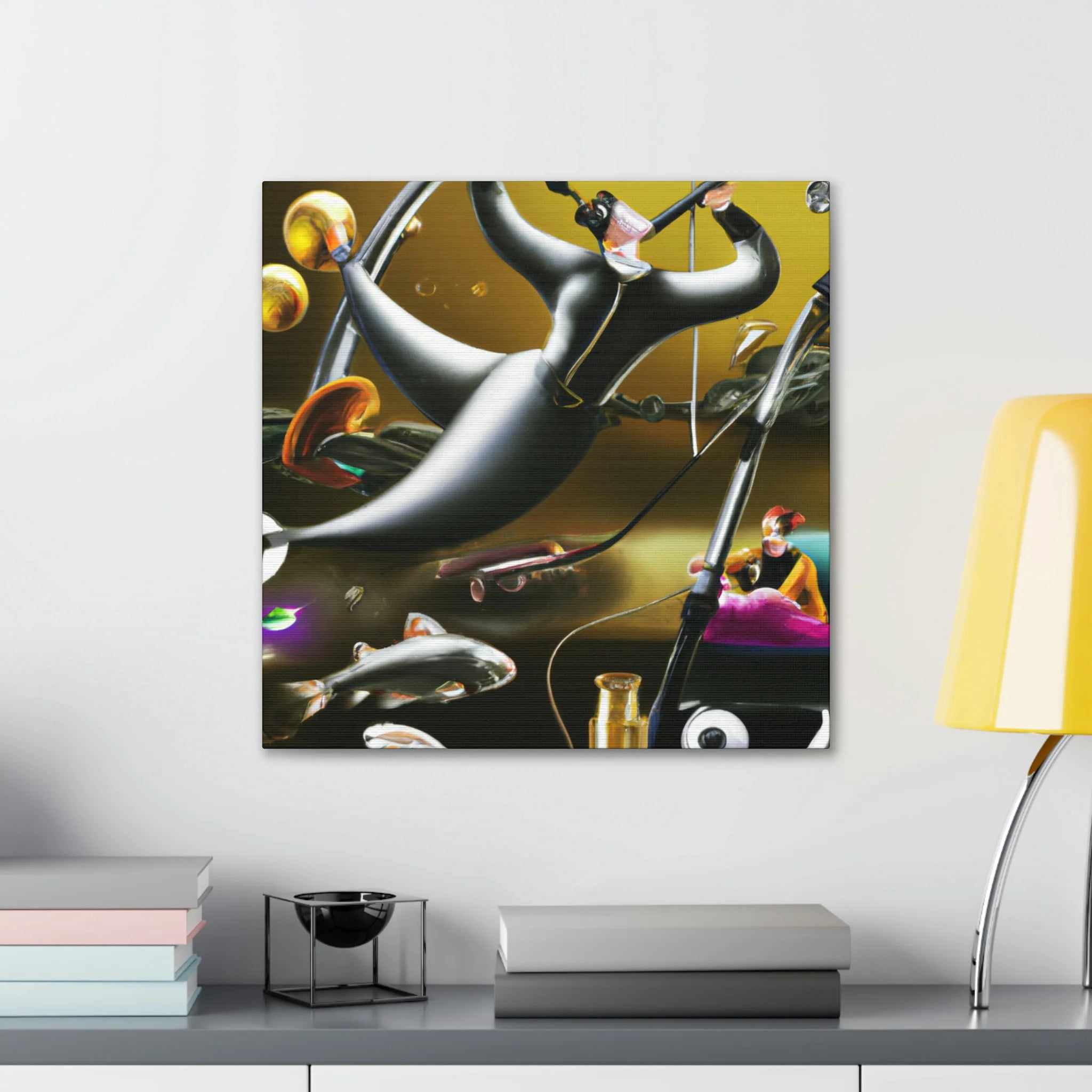 Fishing in Moonlight Glade - Canvas