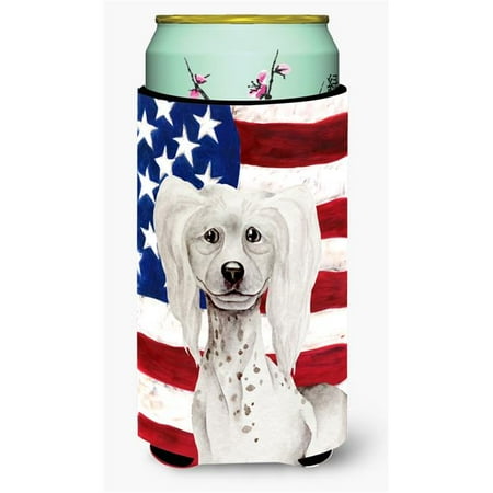 

Chinese Crested Patriotic Tall Boy Beverage Insulator Hugger