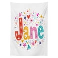 thumbnail image 3 of Ambesonne Jane Tablecloth Rectangular Table Cover, Colorful Girl Name Writing, 52"x70", Multicolor, 3 of 4