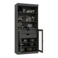 thumbnail image 2 of Palace Imports 100% Solid Wood 32" Kitchen Pantry Storage Cabinet with Glass Doors, Adjustable Shelves and 2-Drawers, Gray, 2 of 6