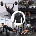 thumbnail image 5 of Hogleaql Men's Compression Shirt Athletic Sports Long Sleeve Baselayer Quick-Drying Breathable Running Shirt for Fitness Beige 2XL, 5 of 5