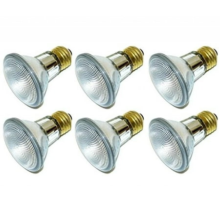 300w Halogen Floodlight - Pack Of 6 39PAR20/FL 120V 39 Watt High Output (50W Replacement) 39W PAR20 Flood 120 Volt Halogen Par 20 Light Bulbs