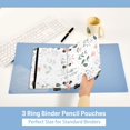 thumbnail image 5 of 2 Pack Pencil Bag 9.84x6.1 Inch 3-Ring Page Turning Folder Zipper Pencil Case Pencil Bag Page Turning File BagLine Flower, 5 of 6