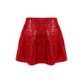 thumbnail image 2 of Hansber Jupe à Sequins pour Filles, Jupe de Danse Moderne Jazz Hip Hop Ballet Rouge 10, 2 of 5