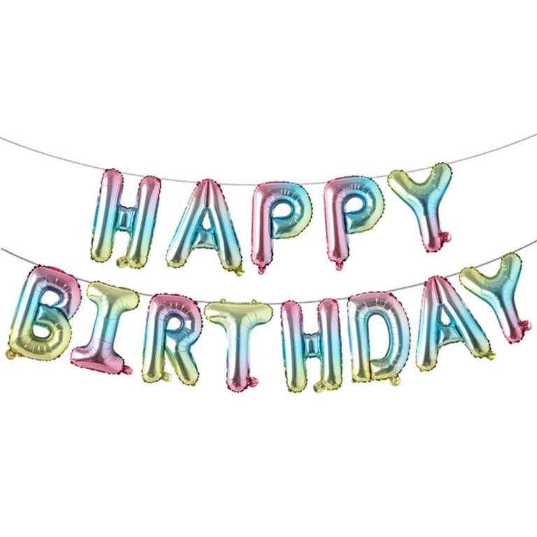 16 Inch Colorful Rainbow Happy Birthday Balloons Banner, Aluminum Foil  Letters Multicolor Happy Birthday Balloon for Birthday Decorations Party