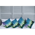 thumbnail image 2 of Ambesonne Landscape Throw Pillow Cover 4 Pack, Lake Forest Woods, 16", Violet Blue Lime Green, 2 of 5