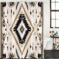 thumbnail image 3 of Boho Black Brown Waterproof Fabric Shower Curtain,Retro Geometric Southwestern Ethnic Waterproof Fabric Shower Curtain for Bathroom Curtains Bathtubs Shower Curtains with 12 Hooks Extra Long 72x96, 3 of 8