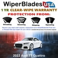 thumbnail image 2 of 2022 Audi TT Quattro Beam Wiper Blades Wipers w/1yr Warranty (Set of 2), 2 of 5