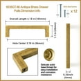 thumbnail image 2 of TONA 6 Pack Cabinet Handle Retro Brass Drawer Pulls Cabinet Pulls Bar Kitchen Handles 3.78 Inch Hole Center, 2 of 5