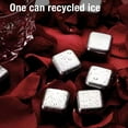 thumbnail image 3 of Cubos de Hielo de Metal, Fácil de Almacenar 4 piezas reutilizables Cubos de Hielo de acero inoxidable duradero para cereza para hombres, 3 of 7