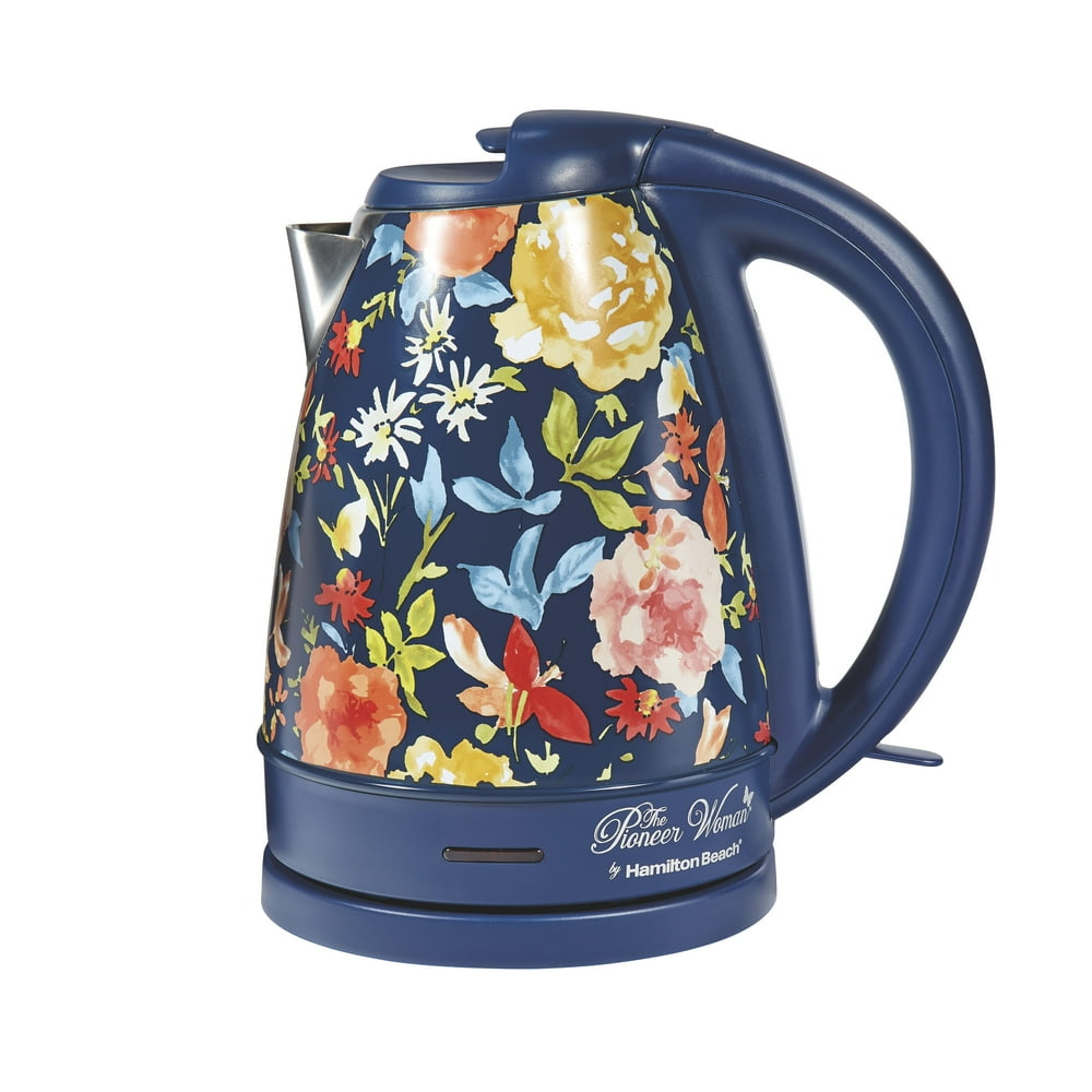The Pioneer Woman Fiona Floral Blue, Electric Kettle, 1.7Liter, Model
