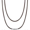 thumbnail image 1 of Waterproof Braided Leather Necklace Cord For Men Women With Stainless Steel/black Clasp, 2/3mm Width, 16"-30" Length, Black/brown Flexible Woven Wax R, 1 of 5