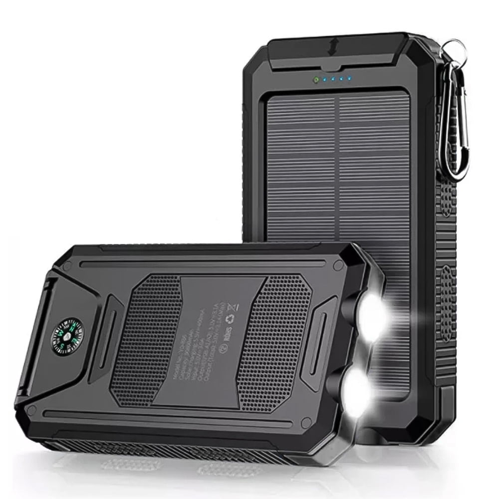 Solar Power Bank Portable Charger 20000mah Waterproof Battery Backup ...