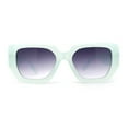 thumbnail image 2 of Womens Minimally Mod Geometric Square Rectangle Plastic Sunglasses Mint Smoke, 2 of 4