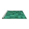 thumbnail image 2 of Ahgly Company Machine Washable Indoor Square Patchwork Turquoise Blue Transitional Area Rugs, 8' Square, 2 of 4