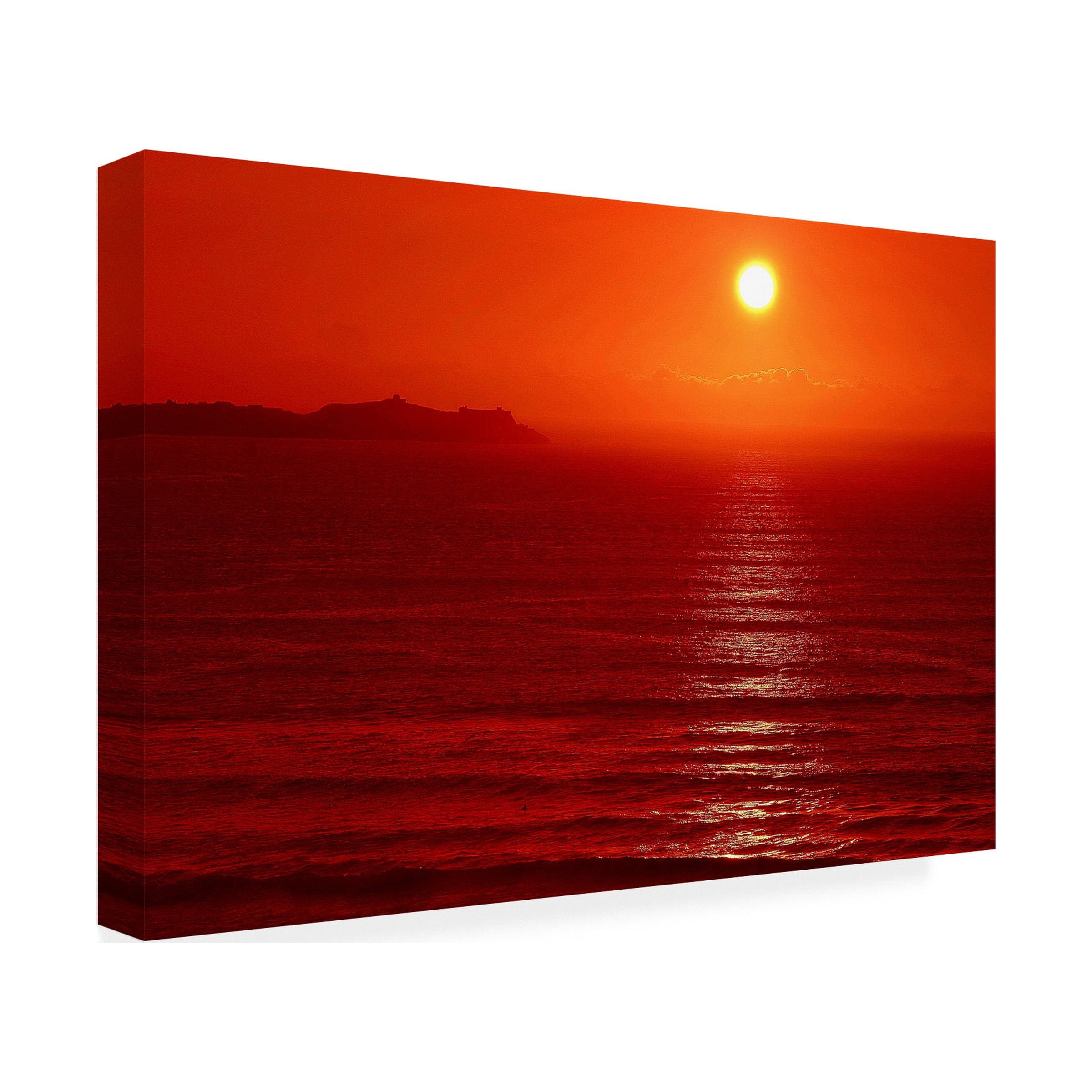 Stephen Walton 'Red Seascape' Canvas Art