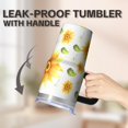 thumbnail image 5 of Sunflower 20oz Stainless Steel Tumbler with Handle and Straw – Insulated Travel Cup with Sliding Lid, 360° Full Wrap Printed Mug for Home, Outdoor & Sports Use, Foral, 5 of 6