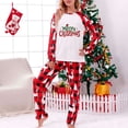 thumbnail image 3 of Pijamas de Navidad Para Mujeres de La Familia, Traje Cálido Para Padres E Hijos, Ropa de Hogar Con Costuras A Cuadros Estampadas, Pantalones de Manga Larga, Conjunto de Dos Piezas Para Mamá Odeerbi ODB188525, 3 of 6