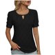 thumbnail image 2 of mfyjkho Tops Para Mujer, Blusas Casuales Holgadas Y Cómodas De Manga Corta Con Cuello Redondo Para Mujer De Verano Tops Y Blusas Para Mujer M, 2 of 4
