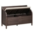 thumbnail image 4 of M optimized Retro Entryway Storage Bench with Removable Upholstered Cushion Safety Hinge Solid Wood Multi-functional Shoe Stool, 4 of 9