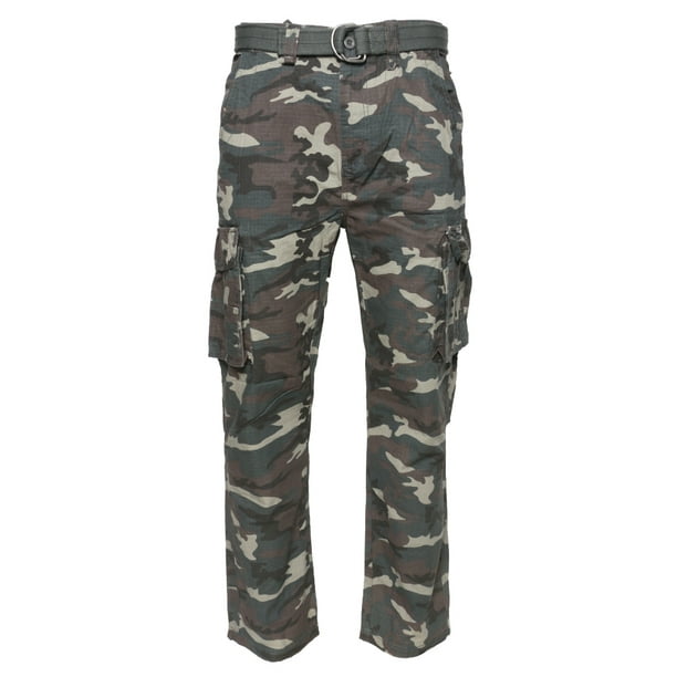 Bevægelig Ved lov Bordenden Mens Cargo Camo Pants Multi Pocket Lightweight Army Regular Fit Camo Green  44x30 - Walmart.com