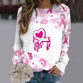 thumbnail image 2 of WREESH Breast Cancer Awareness Sweatshirt For Women Fashion Pink Ribbon Print T-Shirts Casual Long Sleeve Crewneck Sweatshirts Comfy Loose Lightweight Pullover Blouse Pink H, 2 of 5