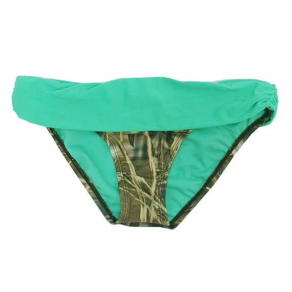 Realtree Mint Camo Fold Over Hipster Bikini Bottoms Swimwear Women's Large
