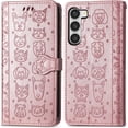 thumbnail image 6 of for Samsung Galaxy S23 Wallet Case, Cute Cat Dog Cartoon Style with Card Slots Holder PU Leather Flip Phone Cover Case for Samsung Galaxy S23 MG Rose Gold, 6 of 9