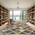 thumbnail image 2 of ODIKA 3'x5' Machine Washable Non-Slip Area Rug, Geometric Greige High Traffic Rug, Gray, 1004329, 2 of 7