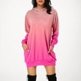 thumbnail image 2 of Femmes Automne et Hiver Mode Décontractée Ample à Capuche Longue Poche Sweat Imprimé Robe Chandail en Molleton Vestes Grande Taille Femmes Zippées Chandails à Capuchon pour Tricoté Chandail à Capuchon Couleur Chandail à Capuchon Rose TTTG, 2 of 6