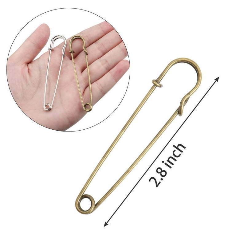 WHOLESALE 100 Pcs 75mm Heavy Duty Safety Pins Brooch Pins With 