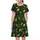 thumbnail image 1 of Easygdp Green Branch Olive para Vestido Transpirable de Mujer, Vestido Suelto de Manga Corta con Pliegues y Bolsillos para el Verano, 1 of 6