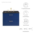 thumbnail image 4 of Sink Vanity Cabinet, Blue Black, Ceramic, Wood, Modern Contemporary, Hotel Bedroom Bathroom Master Suite Guest, 4 of 9