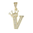 thumbnail image 1 of Collar con colgante de diamantes y 26 letras en inglés de corona, collar sencillo de moda, joyería para mujer, 1 of 6