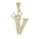 thumbnail image 1 of Collar con colgante de diamantes y 26 letras en inglés de corona, collar sencillo de moda, joyería para mujer, 1 of 6