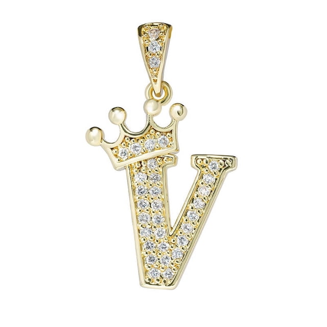 Collar con colgante de diamantes y 26 letras en inglés de corona, collar sencillo de moda, joyería para mujer