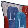 thumbnail image 2 of Jordan Manufacturing 18" x 18" Red, Blue and Gray Welcome Oars Nautical Square Decorative Throw Pillow with Welt, 2 of 4