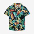 thumbnail image 2 of Coerni Toddler Boys Kids Hawaiian Shirt Short Sleeve Button Down Shirts Tropical Lapel Summer Beach Top Baby Casual Clothes, 2 of 5