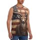 thumbnail image 2 of Balery Deer American Flag Wall Camisetas sin mangas para hombre, absorbe la humedad y protege contra el mal olor.-Large, 2 of 7