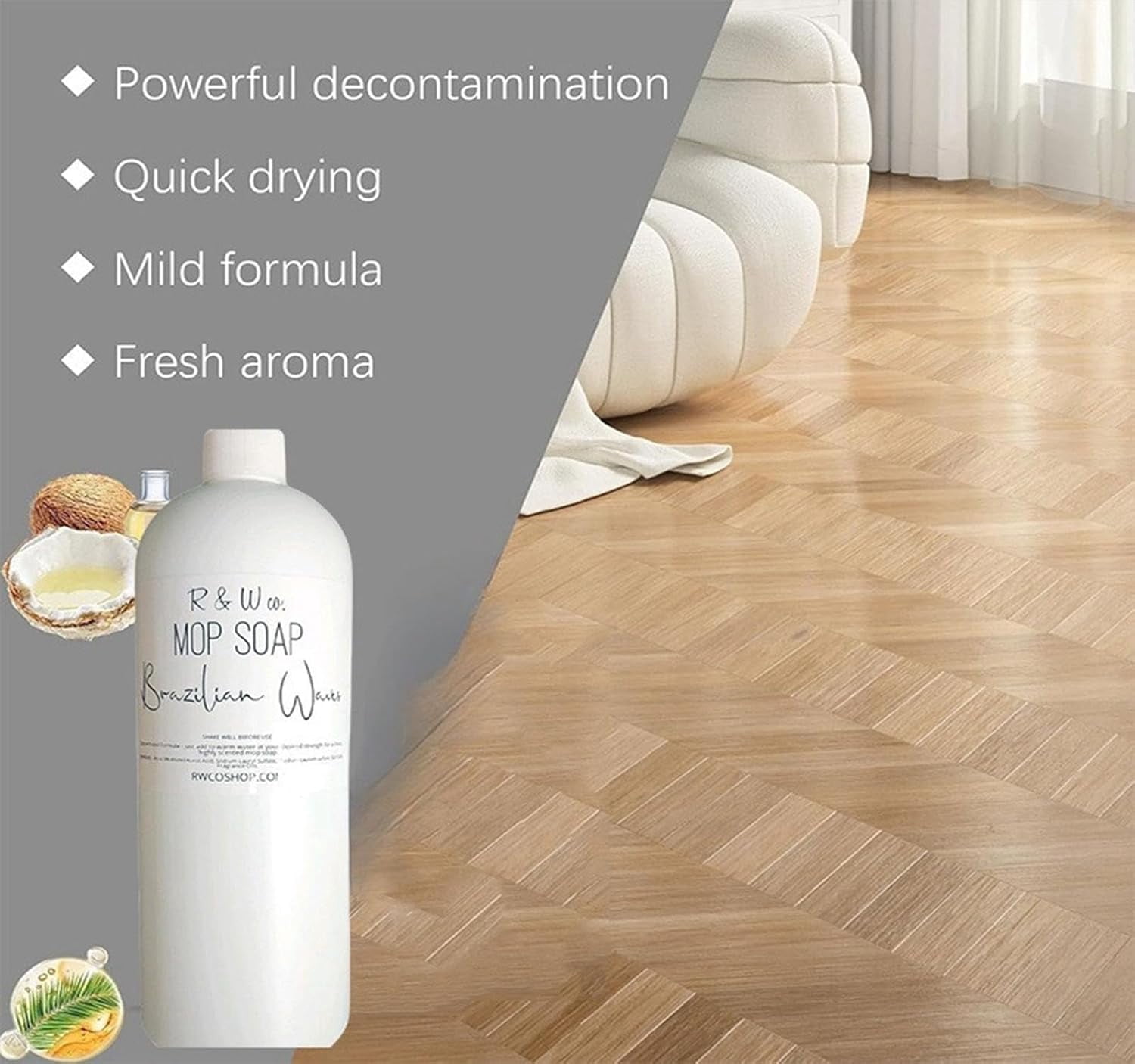 Brazilian Waves Mop Soap , Brazilian Waves Mop Soap R&W, Mop Soap For Floor Cleaning, Multipurpose Mop Soap For Home Cleaning for Floors of Various Materials (2, 120ml)