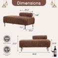 thumbnail image 2 of 49.6" Wide Upholstered Mini Loveseat with Metal Legs, 2-Seater Small Sofa End of Bed Bench Window Ottoman Footrest with Adjustable Back for Living Room Bedroom Entryway Hallway Small Space, Brown, 2 of 7