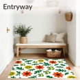 thumbnail image 3 of ODIKA 2'x3' Machine Washable Non-Slip Area Rug, Playful Amphibian and Floral Burst Bath Illustration High Traffic Rug, Green, 726689, 3 of 7