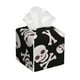 thumbnail image 1 of Fotbe black white Skull bone Porta Pañuelos Decorativo de Cuero, Caja Cuadrada Moderna para Pañuelos Faciales, Organizador y Dispensador 5x5x5'', 1 of 7
