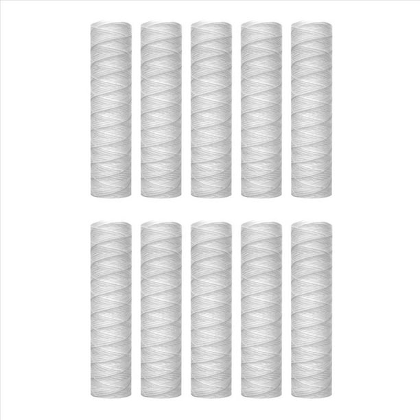 10x Cartucho Filtro Agua de Sedimento Enrollado de 10 Micras de 10x2.5 Pulgadas Filtración de Sedimentos En Toda Casa