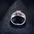 thumbnail image 2 of Women Stainless Steel Pink CZ Solitaire Engagement Promise Ring, 2 of 5