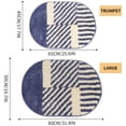 thumbnail image 6 of Soft Fluffy Microfiber Oval Bathroom Rugs Non-Slip Strong Water Absorption Bath Mat (Blue and White Stripes, 18"x26"), 6 of 6