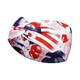 thumbnail image 5 of Yoyauz Women's American Flag Independence Day Star Elements Headband Vintage Knot Sweat Wicking Yoga Running Sports Headband is suitable for travel, party, festival, 5 of 5