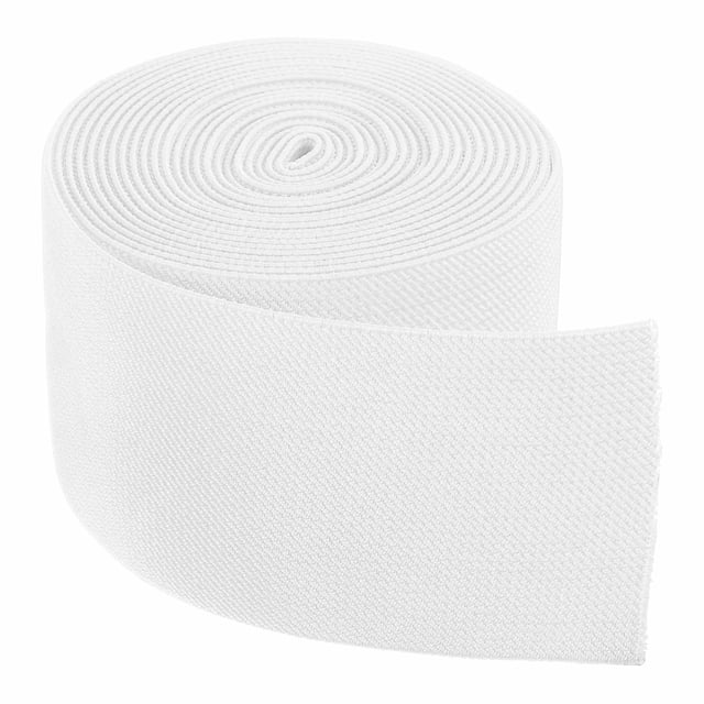 Bandas elásticas para coser de 3 pulgadas x 5 yardas, carrete de elástico blanco