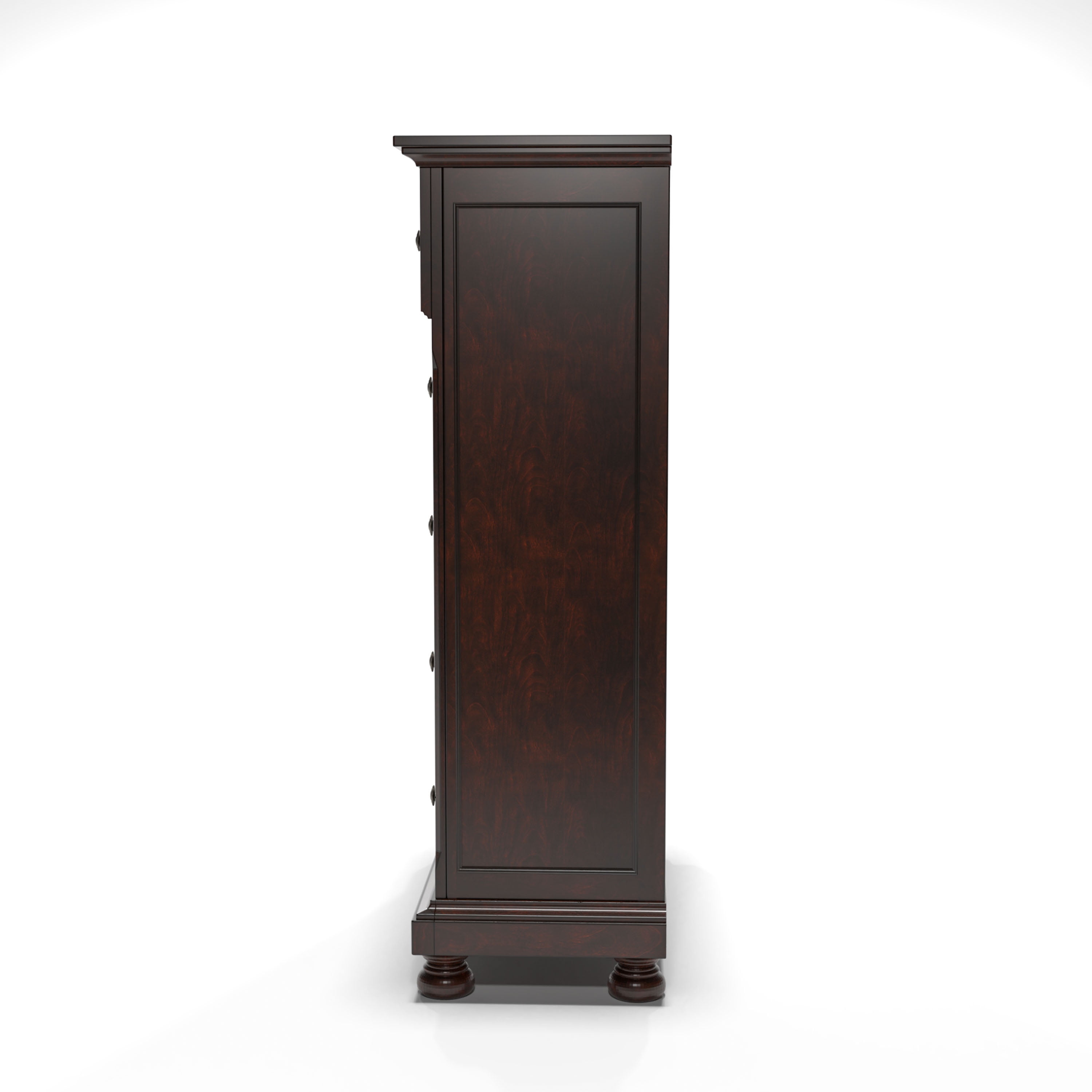 Violeta Transitional Wooden 5-Drawer Chest, Dark Cherry